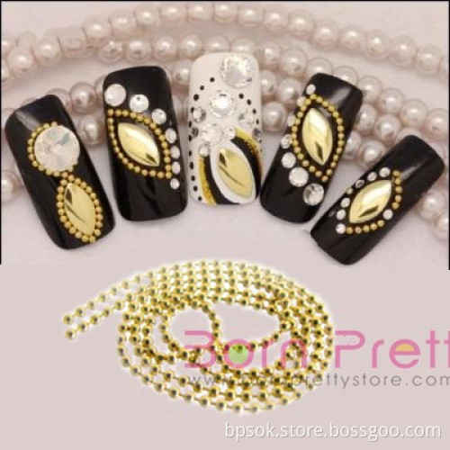 100cm Charm Gold Beads Line Chain Nail Art Decoration